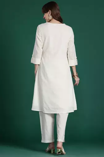 Floral Printed Regular Pure Cotton Kurta with Trousers