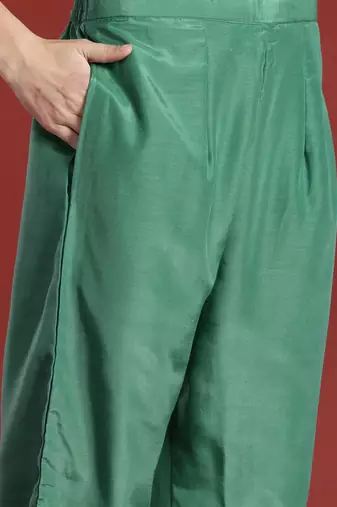 Floral Embroidered Sequinned Kurta with Trousers & With Dupatta