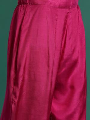 Ethnic Motifs Embroidered Regular Silk Chiffon Kurta with Trousers & Dupatta 3