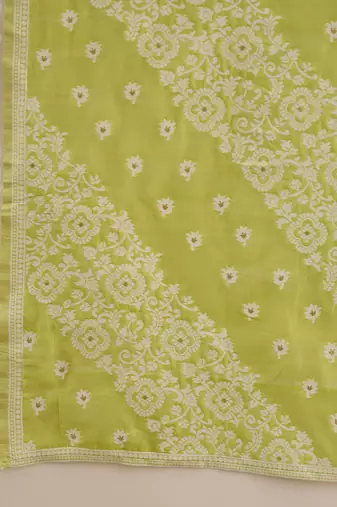 Women Woven Design Ethnic Motifs Regular Kurta with Trousers & With Dupatta