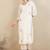 Floral Embroidered V-Neck Pure Cotton Straight Kurta With Trousers & Dupatta