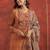 Ethnic Motifs Chanderi Cotton Round Neck Straight Kurta With Trousers & Dupatta