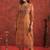 Ethnic Motifs Chanderi Cotton Round Neck Straight Kurta With Trousers & Dupatta