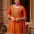 Floral Embroidered Panelled Mirror Work A-Line Kurta With Palazzos & Dupatta