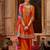 Floral Embroidered Panelled Mirror Work A-Line Kurta With Palazzos & Dupatta