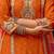 Floral Embroidered Panelled Mirror Work A-Line Kurta With Palazzos & Dupatta