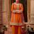 Floral Embroidered Panelled Mirror Work A-Line Kurta With Palazzos & Dupatta
