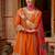 Floral Embroidered Panelled Mirror Work A-Line Kurta With Palazzos & Dupatta