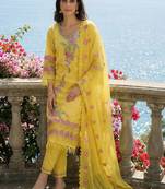 Women Floral Embroidered Regular Thread Work Pure Cotton Kurta with Trousers & With Dupatta