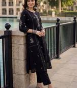 Women Ethnic Motifs Embroidered Regular Thread Work Pure Cotton Kurta with Trousers