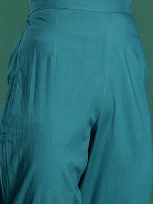 Floral Printed Pure Cotton Kurta with Trousers & Dupatta 3