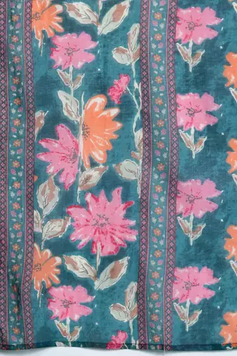 Floral Printed Pure Cotton Kurta with Trousers & Dupatta