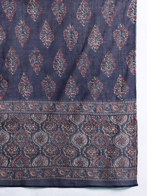 Ethnic Motifs Printed Panelled Mirror Work Pure Cotton Kurta Set 4