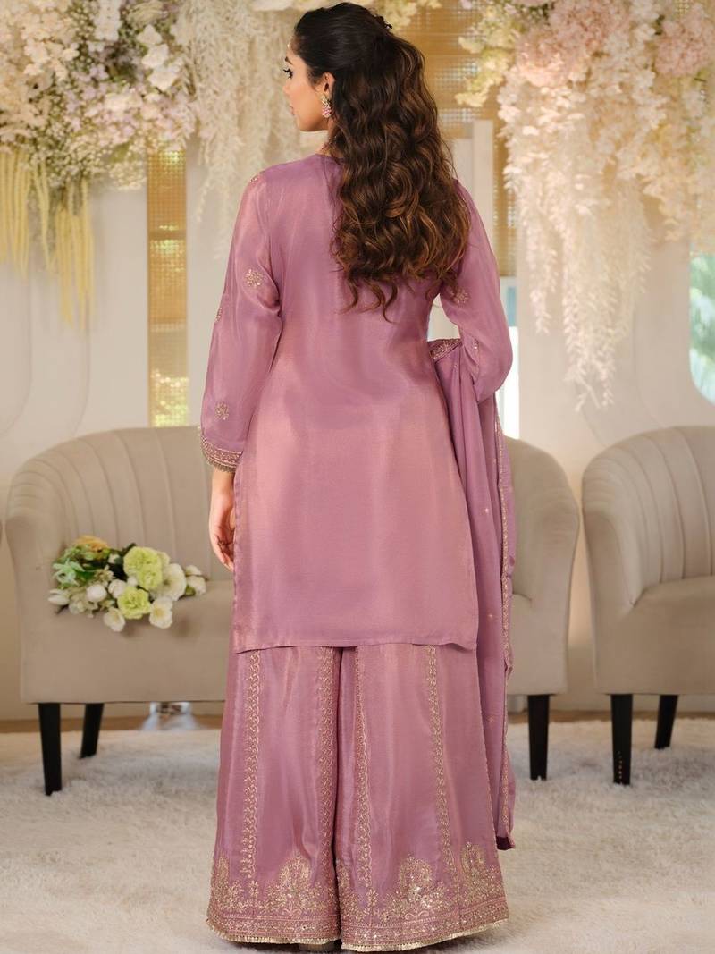 Women Ethnic Motifs Embroidered Regular Thread Work Kurta with Palazzos & With Dupatta
