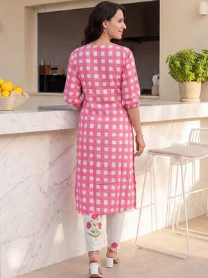 Women Regular Pure Cotton Kurta with Trousers 4