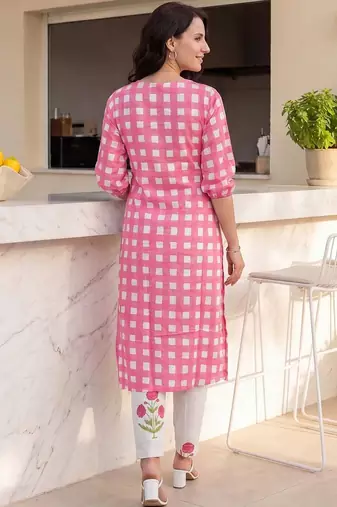 Women Regular Pure Cotton Kurta with Trousers