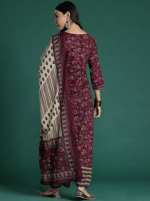 Women Floral Printed Regular  Cotton Kurta with Salwar & With Dupatta 6