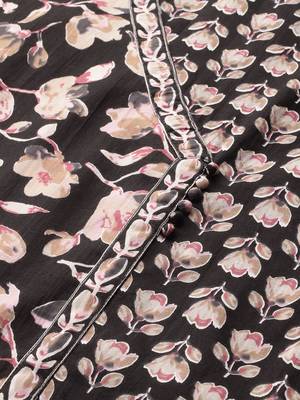 Women Floral Printed Angrakha Pure Cotton Kurta with Trousers & With Dupatta 2
