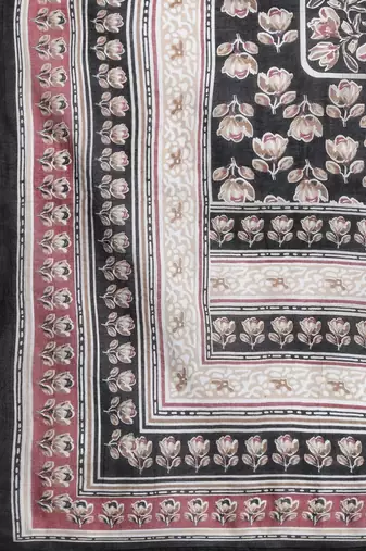 Women Floral Printed Angrakha Pure Cotton Kurta with Trousers & With Dupatta