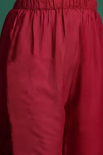 Floral Yoke Design Sequinned Kurta With Trousers & Dupatta