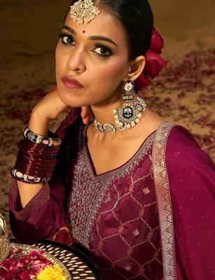 Ethic Motifs Woven Design Straight Kurta with Trousers & Dupatta 2