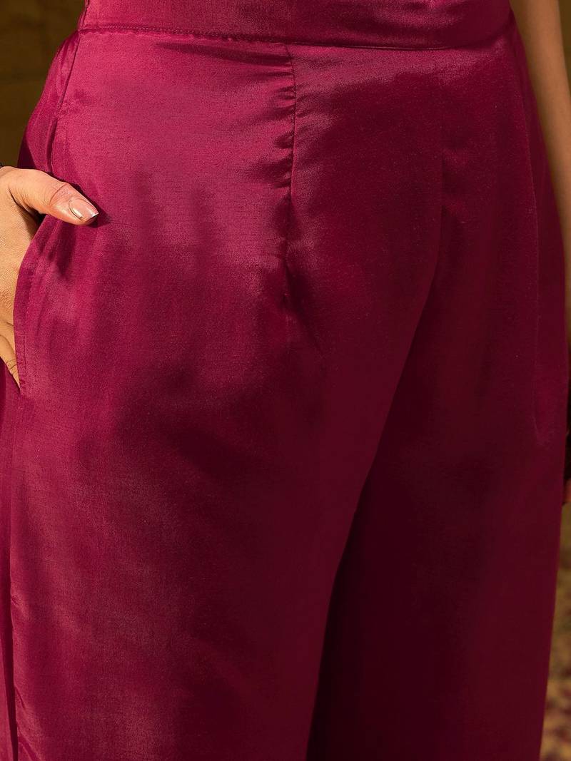Ethic Motifs Woven Design Straight Kurta with Trousers & Dupatta