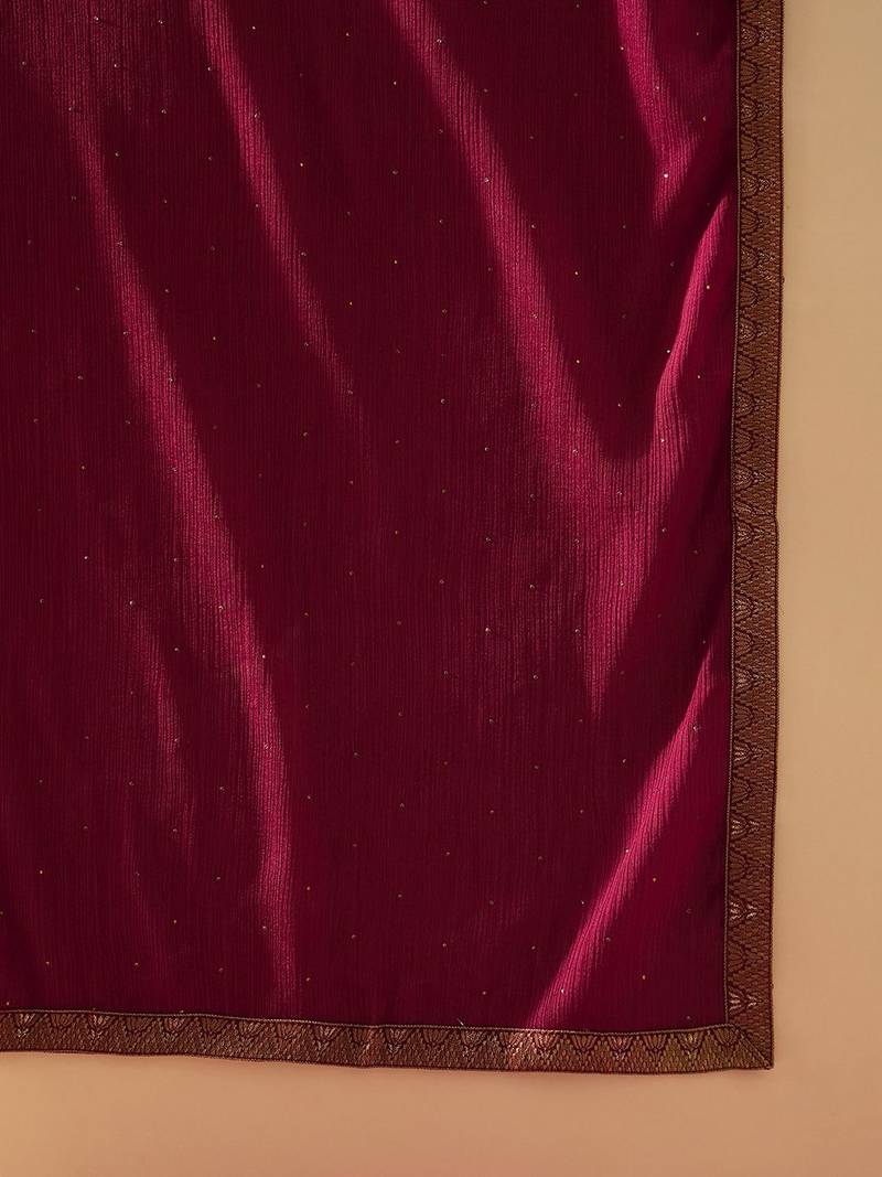 Ethic Motifs Woven Design Straight Kurta with Trousers & Dupatta