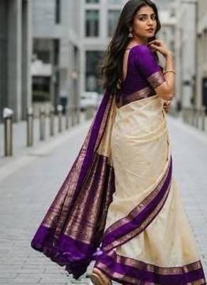 Multicolor art silk blend sarees with blouse 2