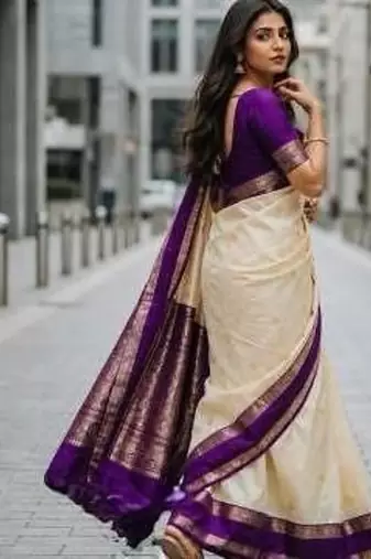 Multicolor art silk blend sarees with blouse