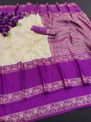 Multicolor art silk blend sarees with blouse 3