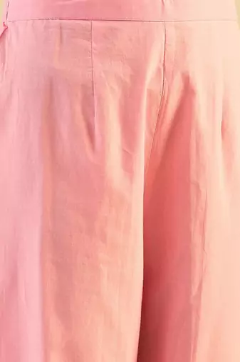 Printed Mirror Work Pure Cotton Kurta With Trousers & Dupatta