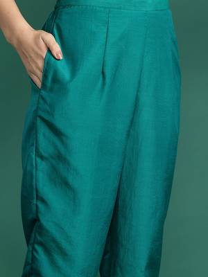 Ethnic Motifs Woven Design Zari Kurta With Trousers & Dupatta 3