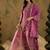Floral Embroidered Zari Work Detail Regular Slevees V- Neck Silk Blend Kurta Set