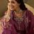 Floral Embroidered Zari Work Detail Regular Slevees V- Neck Silk Blend Kurta Set