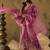 Floral Embroidered Zari Work Detail Regular Slevees V- Neck Silk Blend Kurta Set