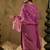Floral Embroidered Zari Work Detail Regular Slevees V- Neck Silk Blend Kurta Set