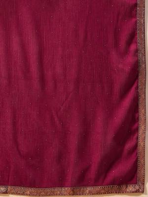 Floral Embroidered Jacquard Straight Kurta With Trousers & Dupatta 8