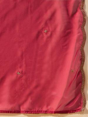 Ethnic Motifs Yoke Design Thread Work Liva Straight Kurta With Trousers & Dupatta 6