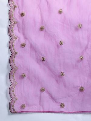 Floral Embroidered Kurta With Trousers & Dupatta 3
