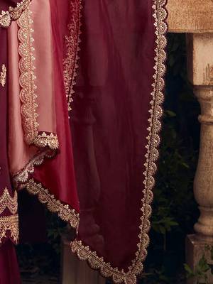 Women Floral Embroidered Regular Sequinned Kurta with Trousers & With Dupatta 3