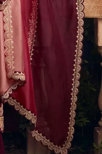 Women Floral Embroidered Regular Sequinned Kurta with Trousers & With Dupatta