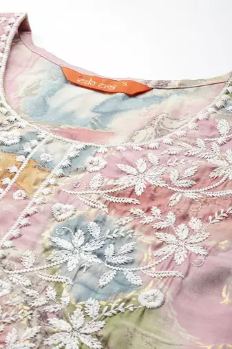 Women Embroidered Regular Thread Work Kurta with Trousers & Dupatta