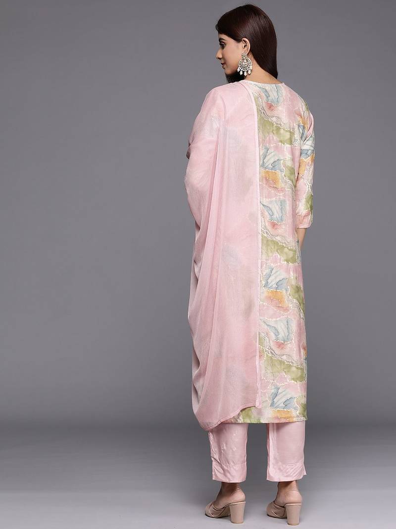 Women Embroidered Regular Thread Work Kurta with Trousers & Dupatta