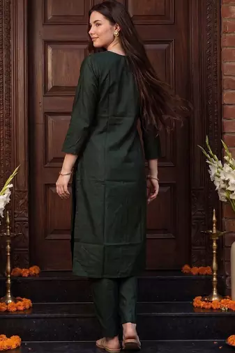 Women Ethnic Motifs Embroidered Regular Kurta with Trousers & With Dupatta