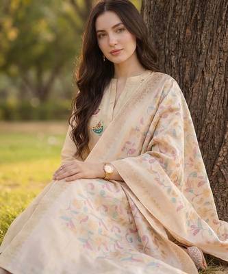 Women Ethnic Motifs Embroidered Regular Thread Work Kurta with Trousers & With Dupatta 1