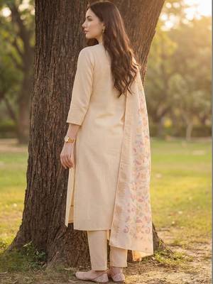 Women Ethnic Motifs Embroidered Regular Thread Work Kurta with Trousers & With Dupatta 6