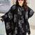 Women Geometric Printed Mandarin Collar Regular Kaftan Kurta with Trousers