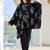Women Geometric Printed Mandarin Collar Regular Kaftan Kurta with Trousers