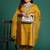 Plus Size Mustard Embroidered Straight Kurta Trousers With Dupatta Set