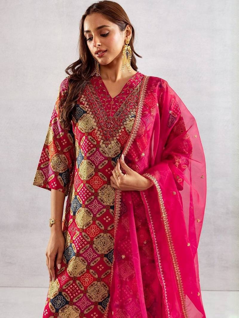 Women Ethnic Motifs Printed Regular Kurta with Palazzos & Dupatta